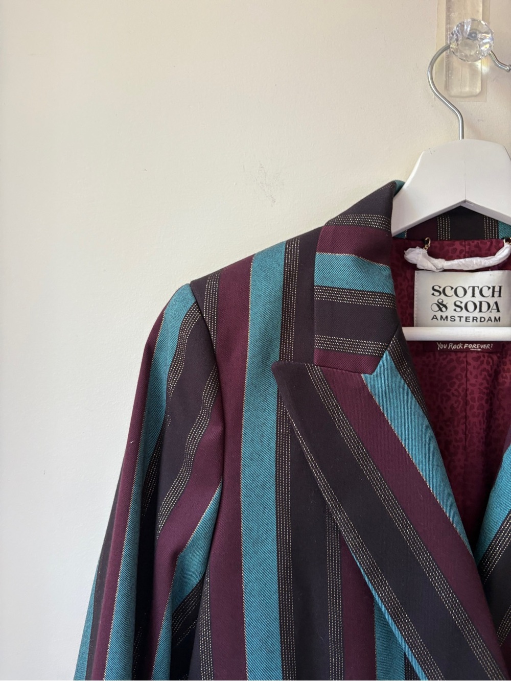 Scotch & Soda Metallic Striped Double-Breasted Blazer - Picture 6 of 16